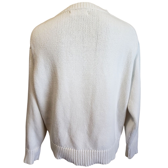 Everlane Sweater Woman's M White Ribbed Crewneck  Chunky Warm Casual Pullover - Picture 4 of 11